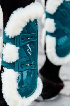 Kentucky Horsewear Bamboo Elastik Gamaschen Mit Veganem Lammfell -Reitsportprodukte Geschäft 342510 EGR 3